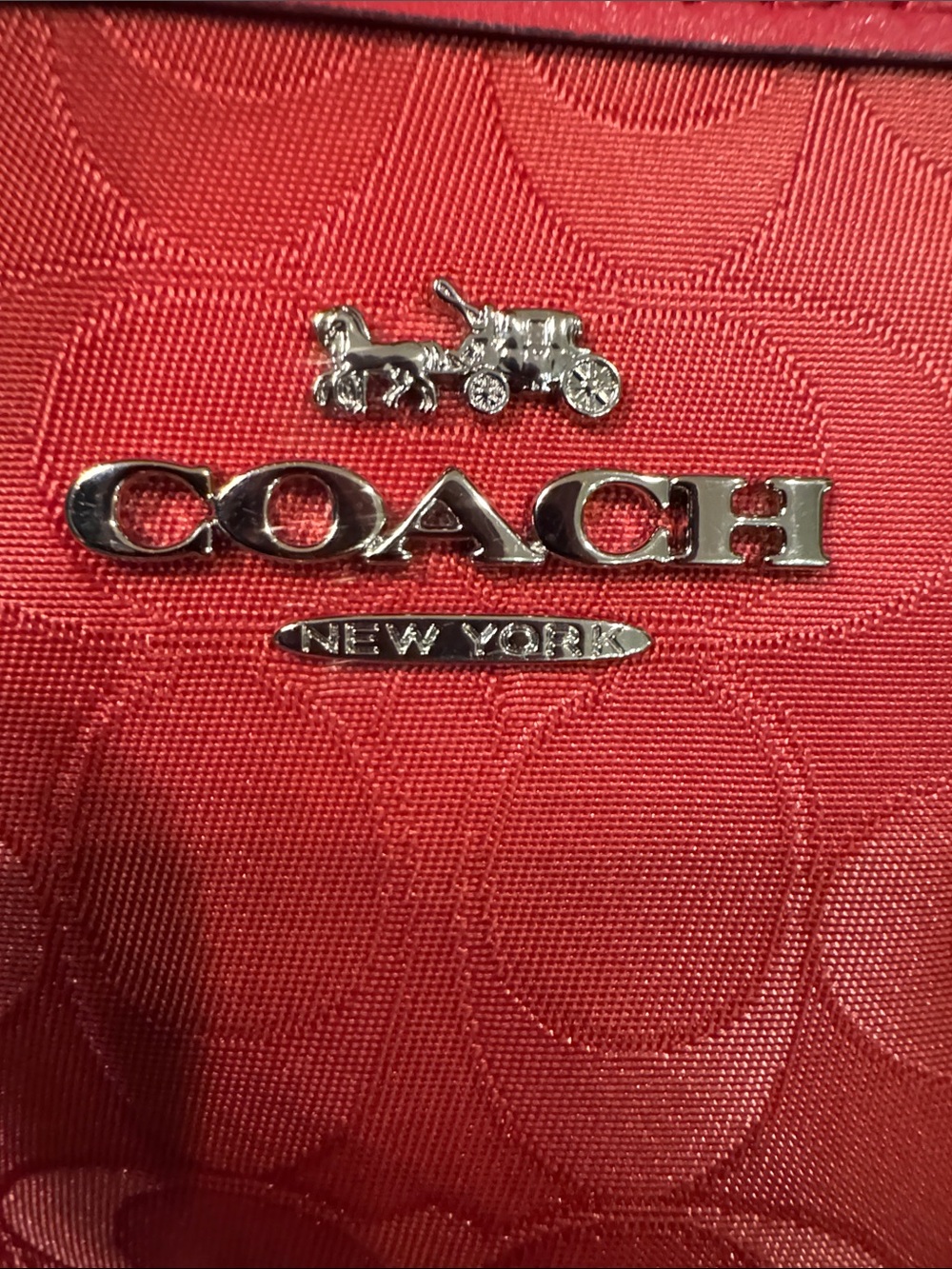 Coach Vintage Red Signature Jacquard Crossbody Bag - Picture 8 of 9